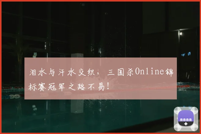 泪水与汗水交织,三国杀Online锦标赛冠军之路不易!